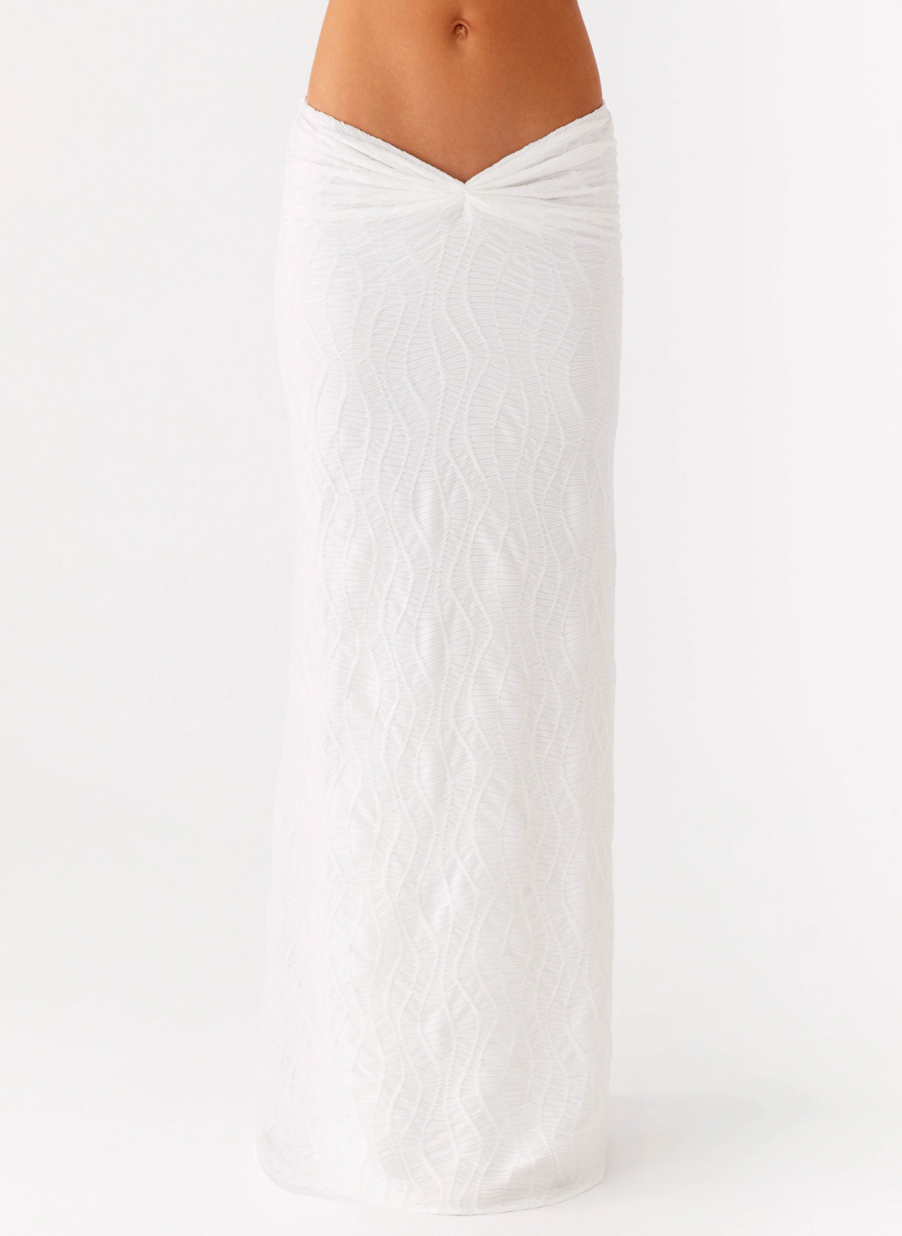 Briene Maxi Skirt - White Polished Cut