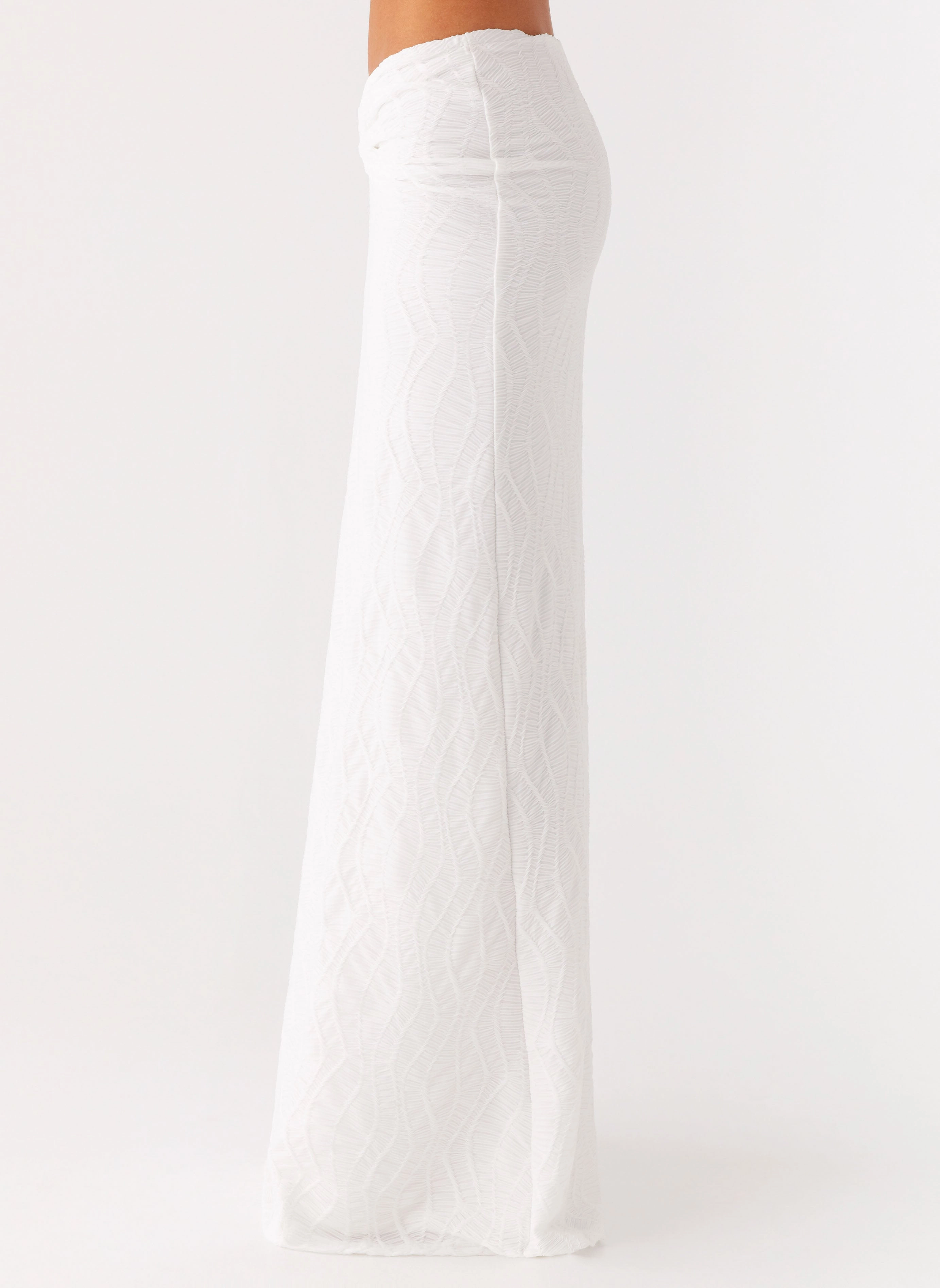 City Style raw hem Briene Maxi Skirt - White