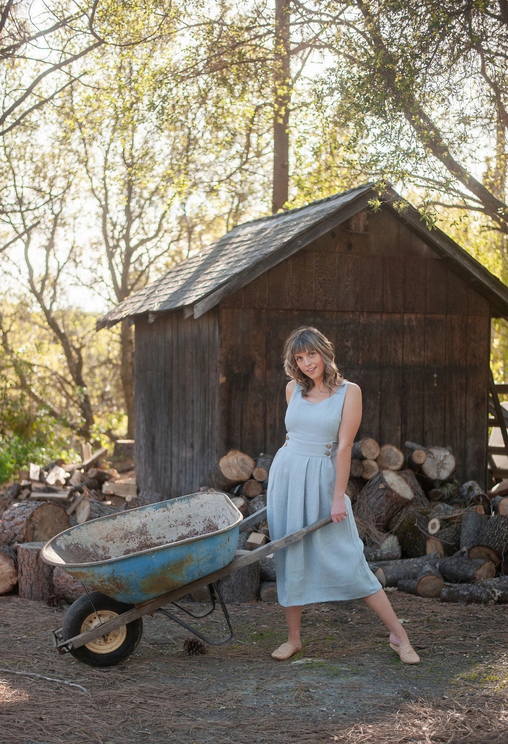 Art Event Brigid Jumper in BB Blue Texture Cotton