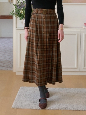 Brinley High-Waist Plaid Skirt Perfect Fit