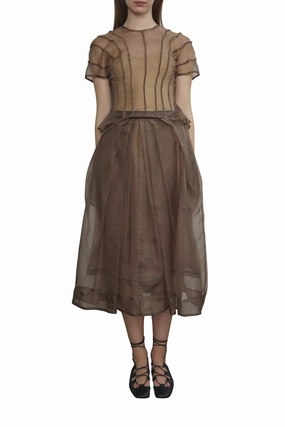 Brise Organza Midi Skirt Slip Resistant Waistband Weekend Ready