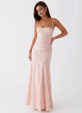 Britney Maxi Dress - Pink Ditsy Floral All Time Fit