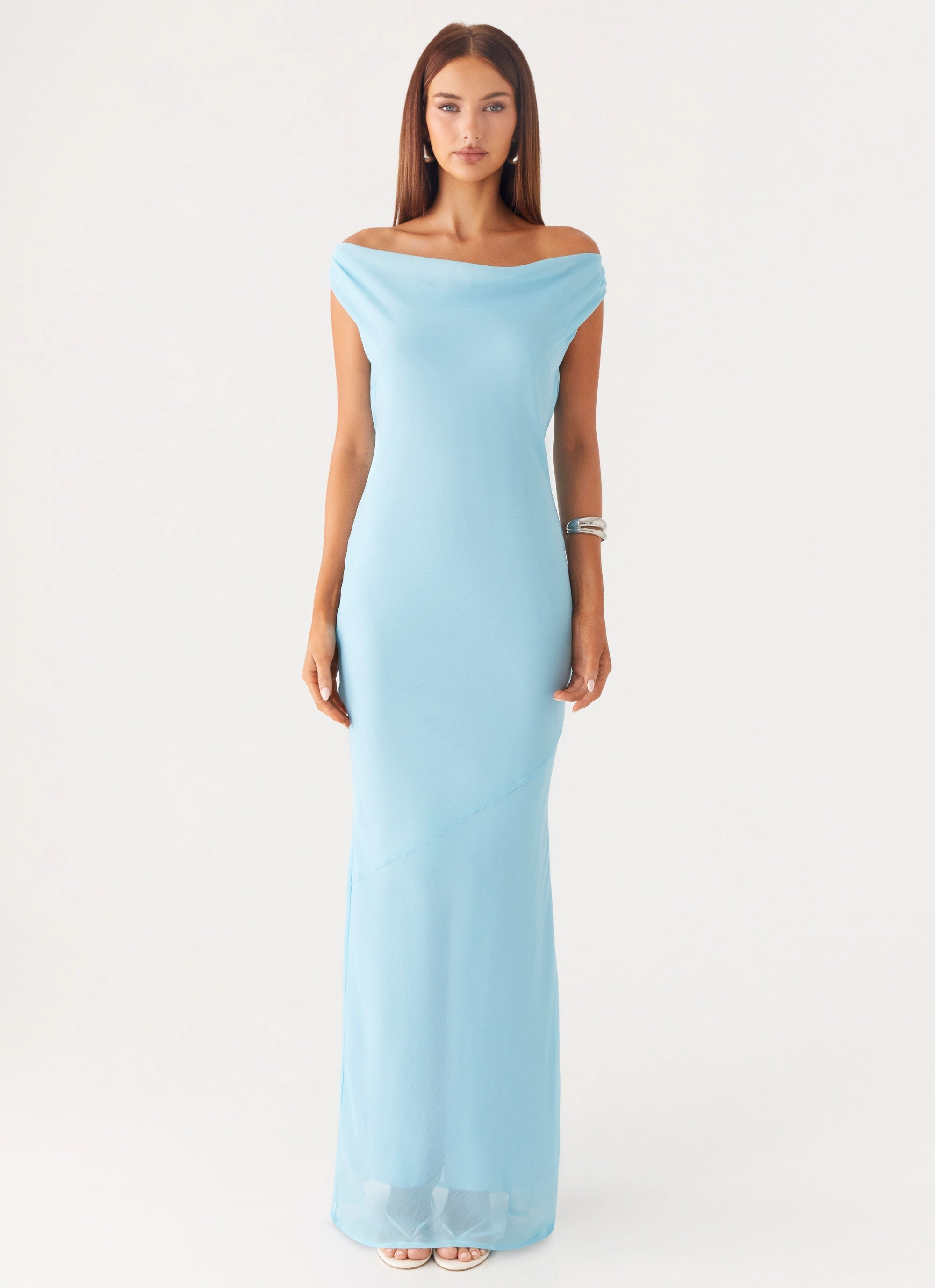 Brittany Chiffon Maxi Dress - Turquoise Trend Fit