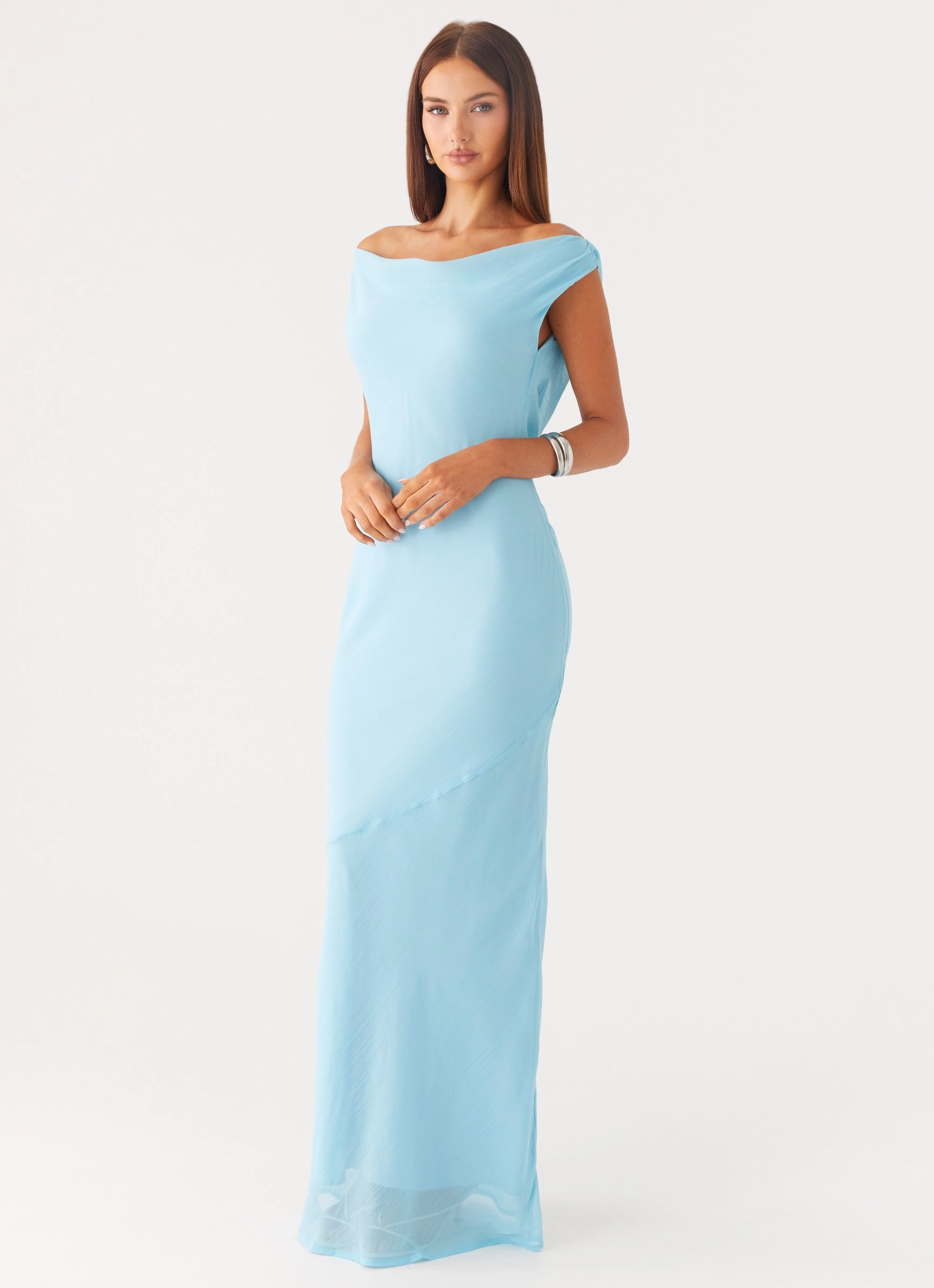 Brittany Chiffon Maxi Dress - Turquoise Whimsical Mood UVProtectiveLayer