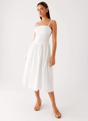 Relaxed-fit Phillipa Midi Dress - White