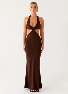 NonChafeSeams Shawnie Maxi Dress - Chocolate