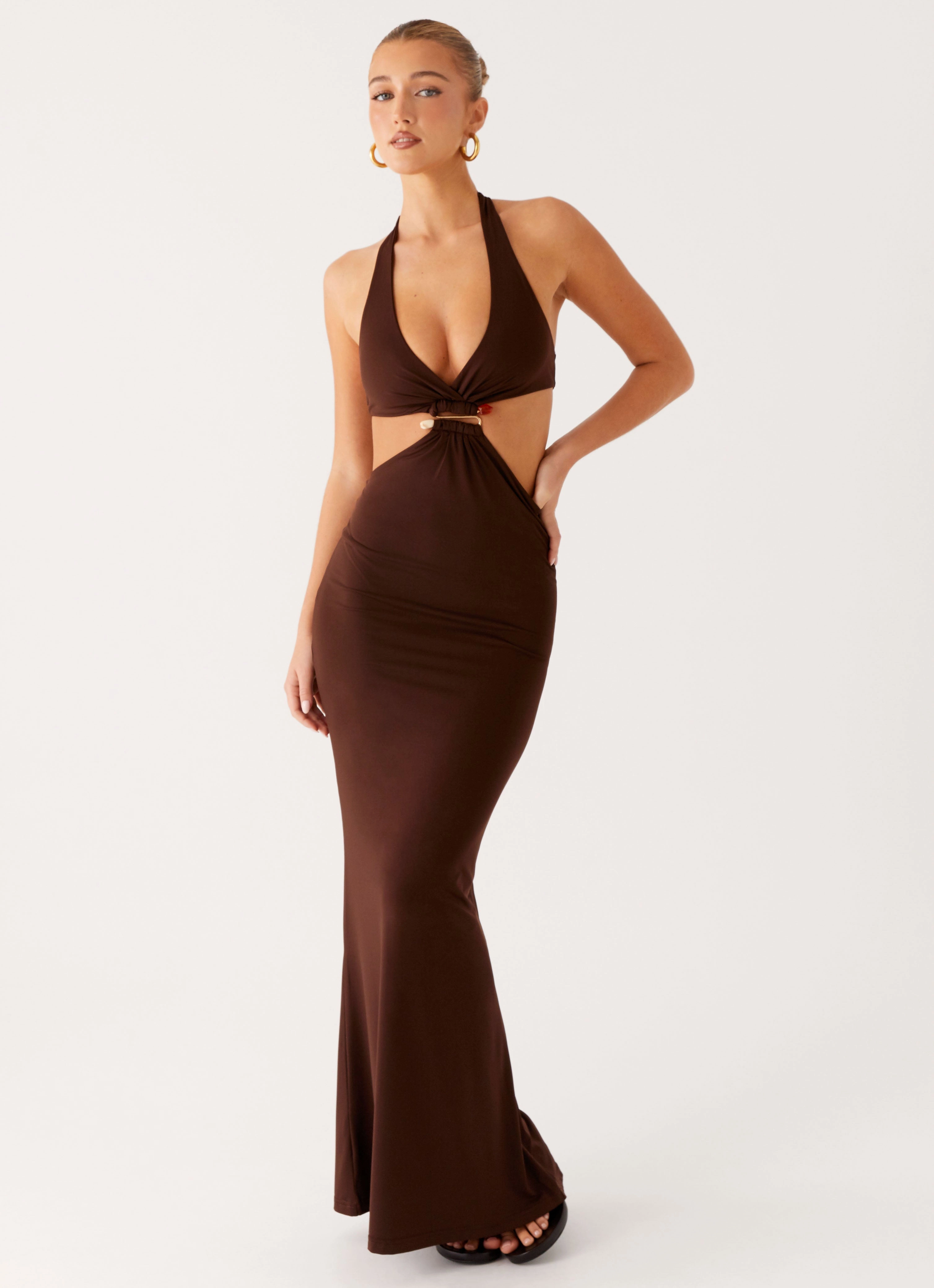 Relaxed Fit Design Shawnie Maxi Dress - Chocolate