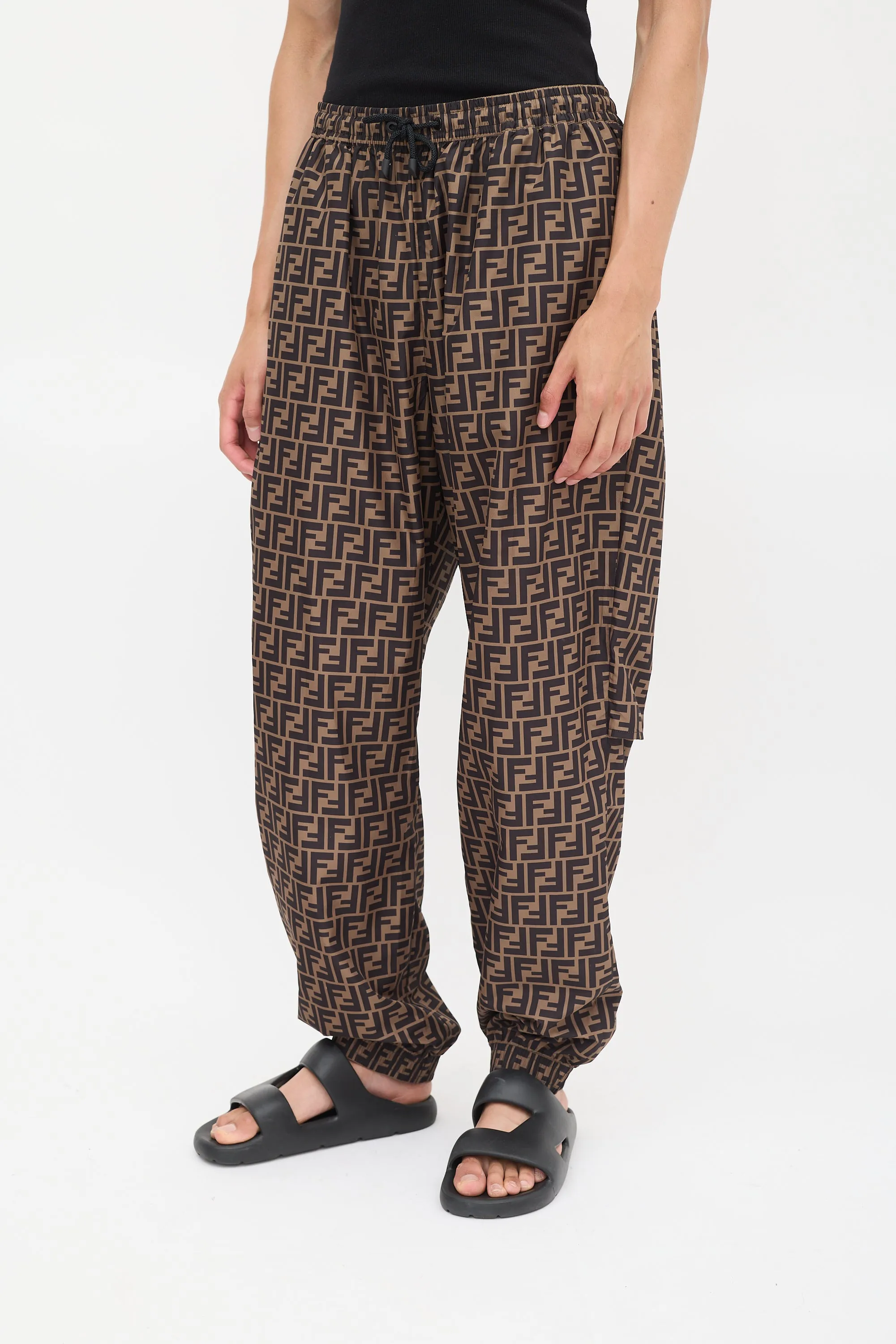 Brown & Black Forever Fendi FF Monogram Lounge Pants