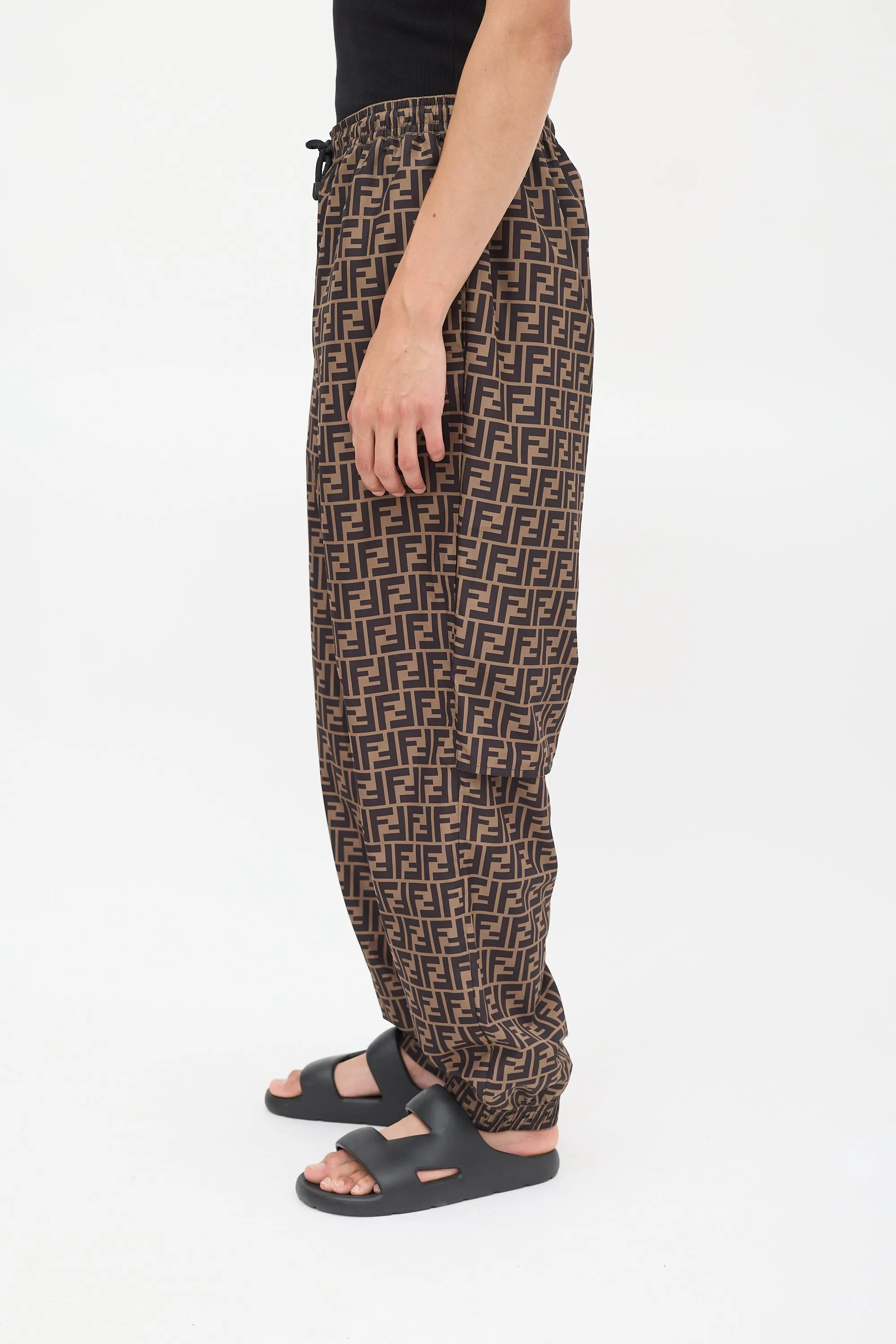 Brown & Black Forever Fendi FF Monogram Lounge Pants
