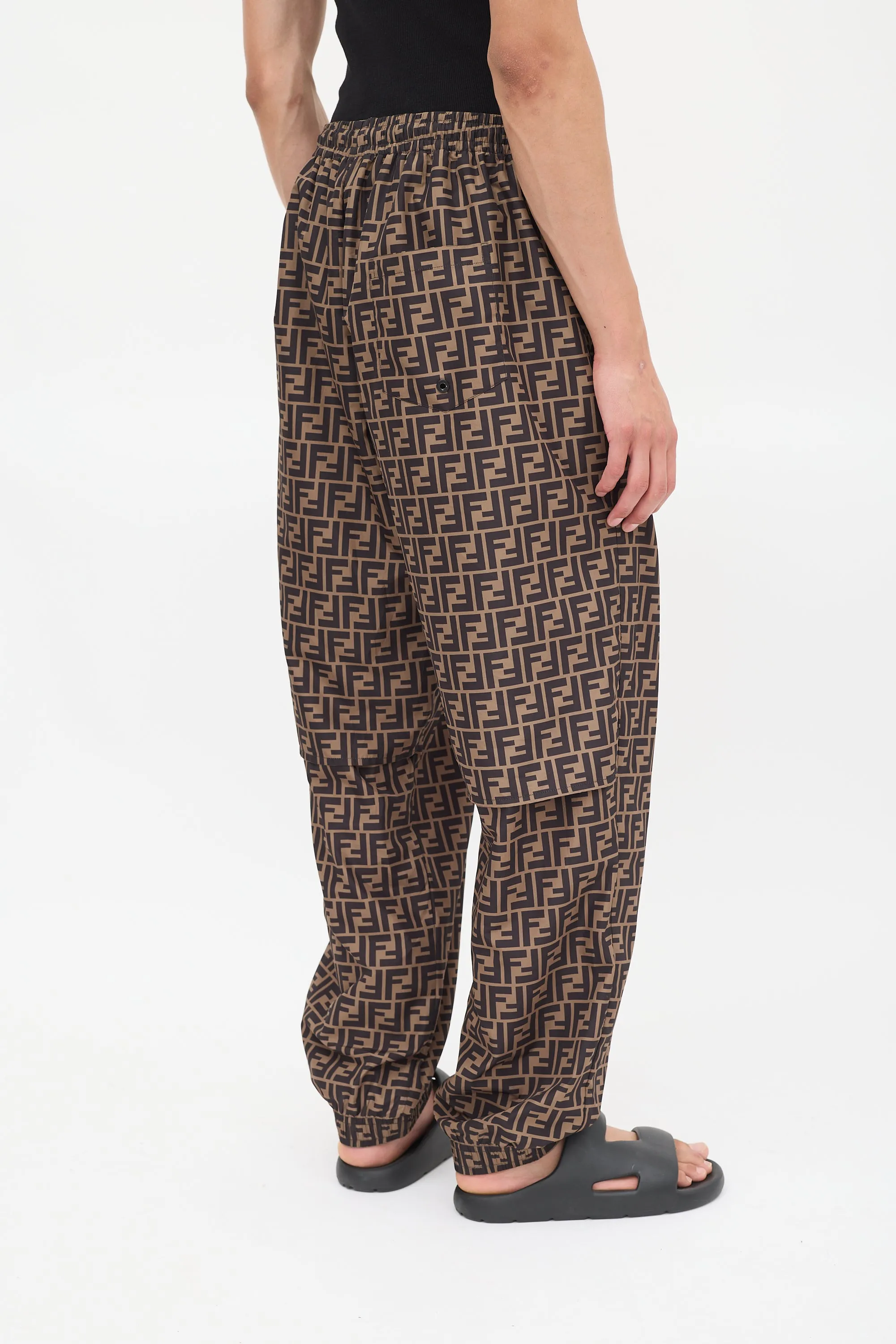 Brown & Black Forever Fendi FF Monogram Lounge Pants