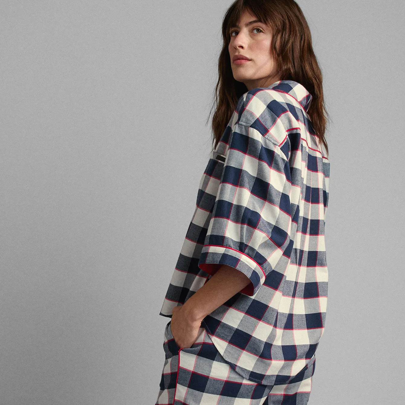 Brushed Flannel Shawl Collar Button Down