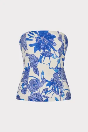 RelaxedSilhouette AntiSnag Fabric Brushwork Floral Linen Top