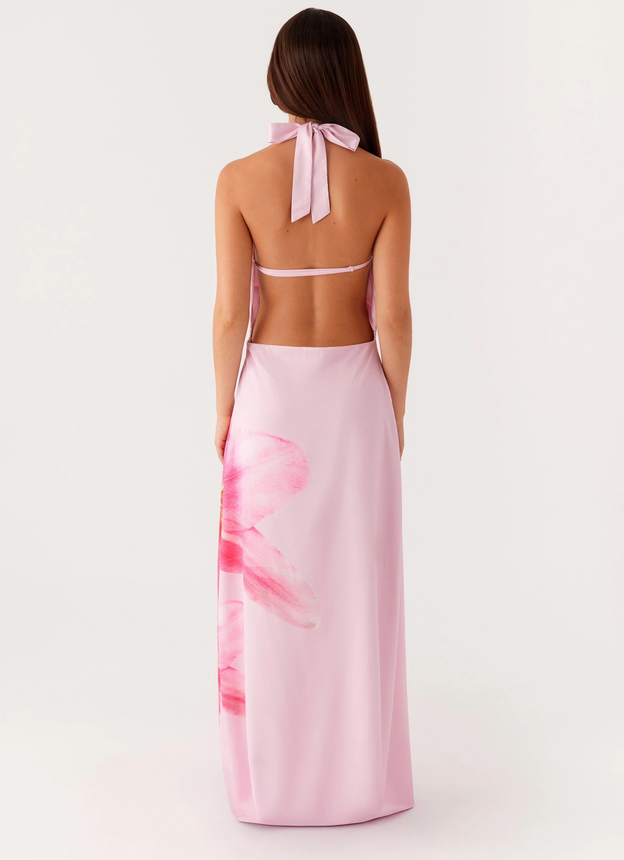 monochrome Relaxed Fit Look Bryony Cowl Maxi Dress - Pink