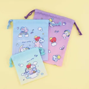 BT21 Sweet Dreams Drawstring Pouch Set - 3 pcs