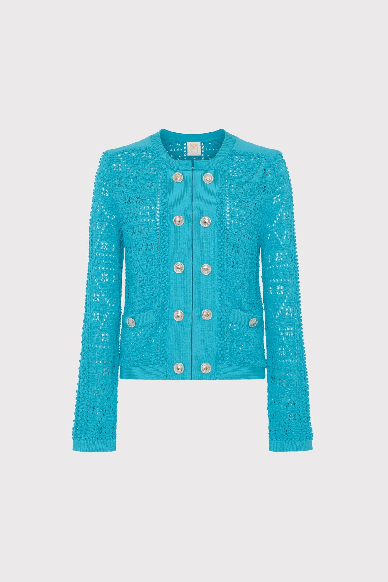 Basic Travel Fit Bubble Pointelle Knit Jacket