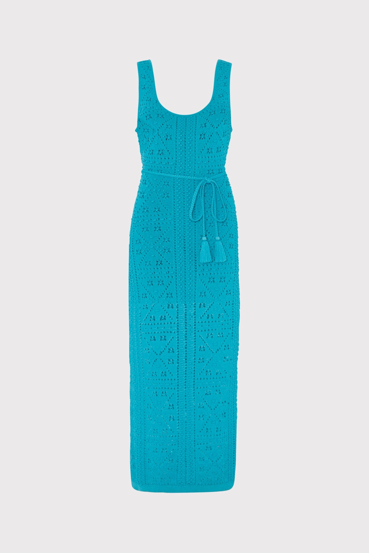 Family Joy Sleek Outline Bubble Pointelle Knit Midi Dress