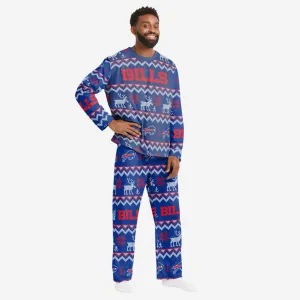 Buffalo Bills Mens Ugly Pattern Family Holiday Pajamas