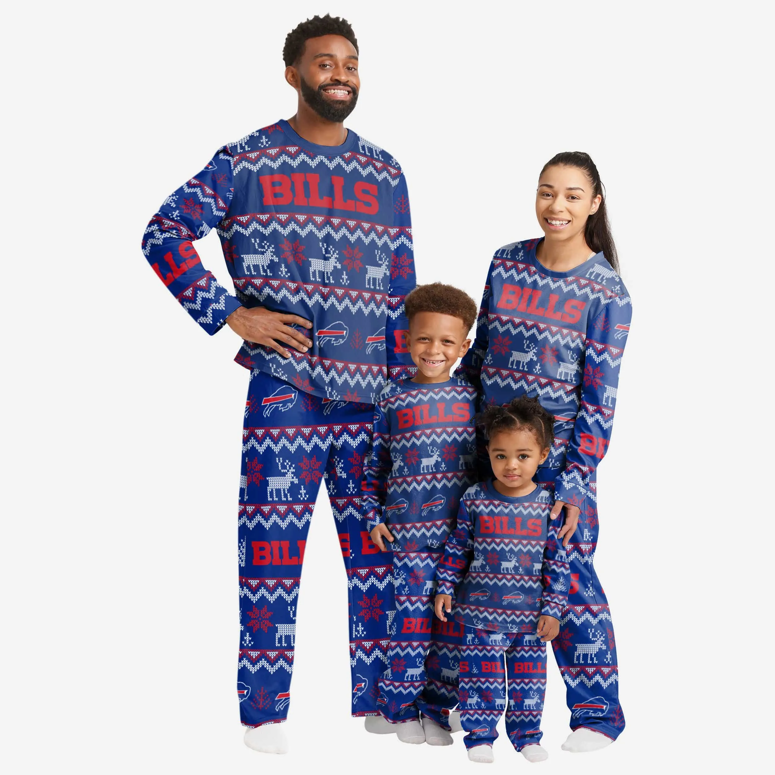 Buffalo Bills Mens Ugly Pattern Family Holiday Pajamas