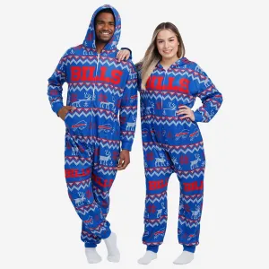Buffalo Bills Ugly Pattern One Piece Pajamas