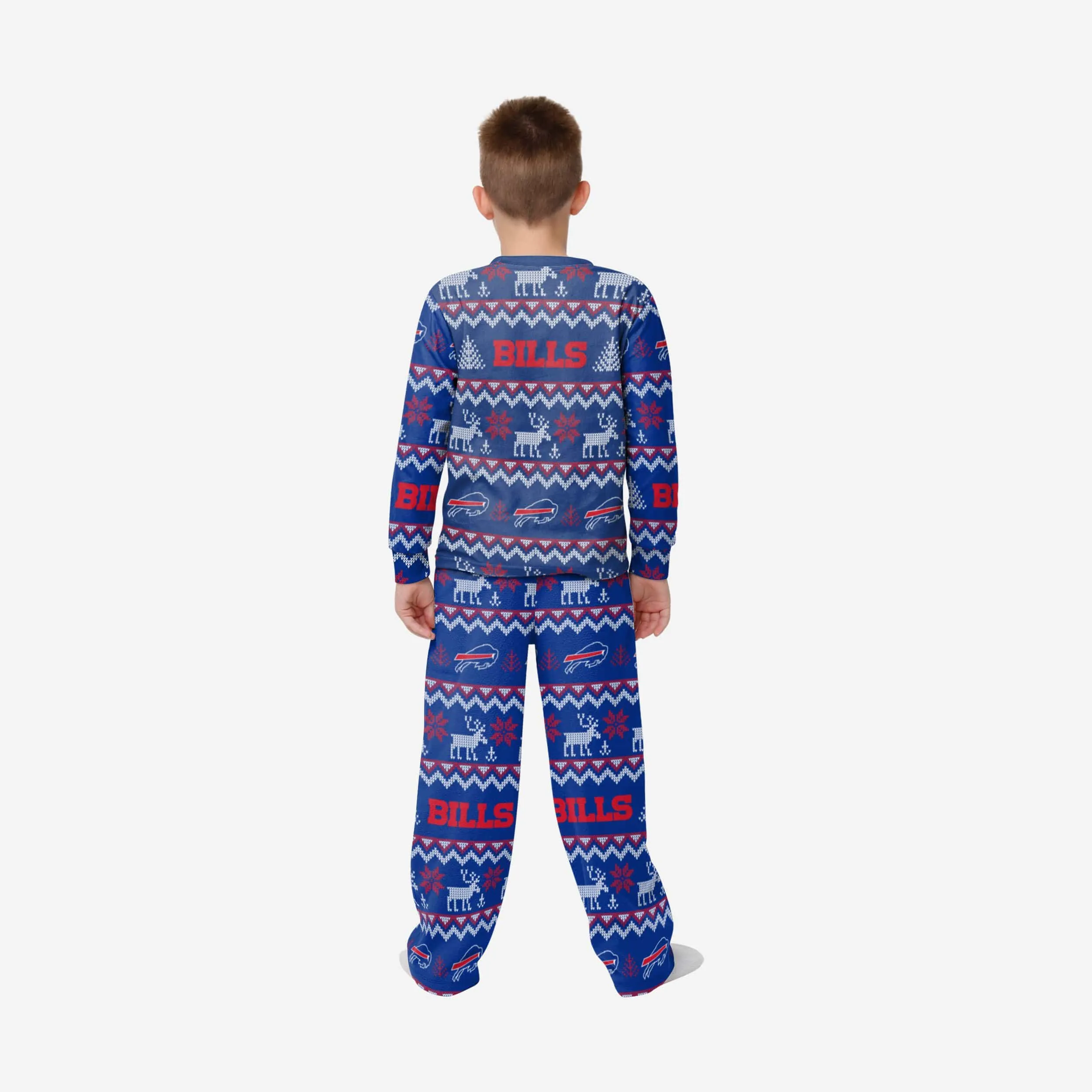 Buffalo Bills Youth Ugly Pattern Family Holiday Pajamas