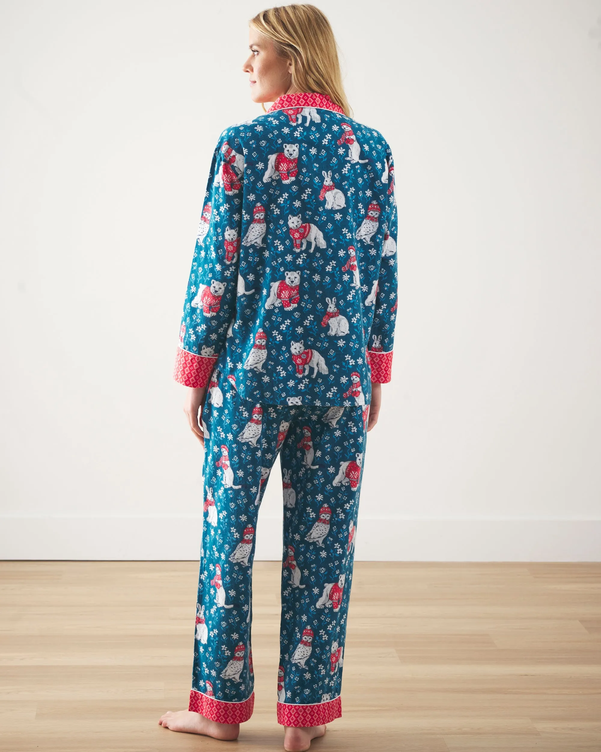 Bundled Up - Lightweight Flannel Long PJ Set - Navy