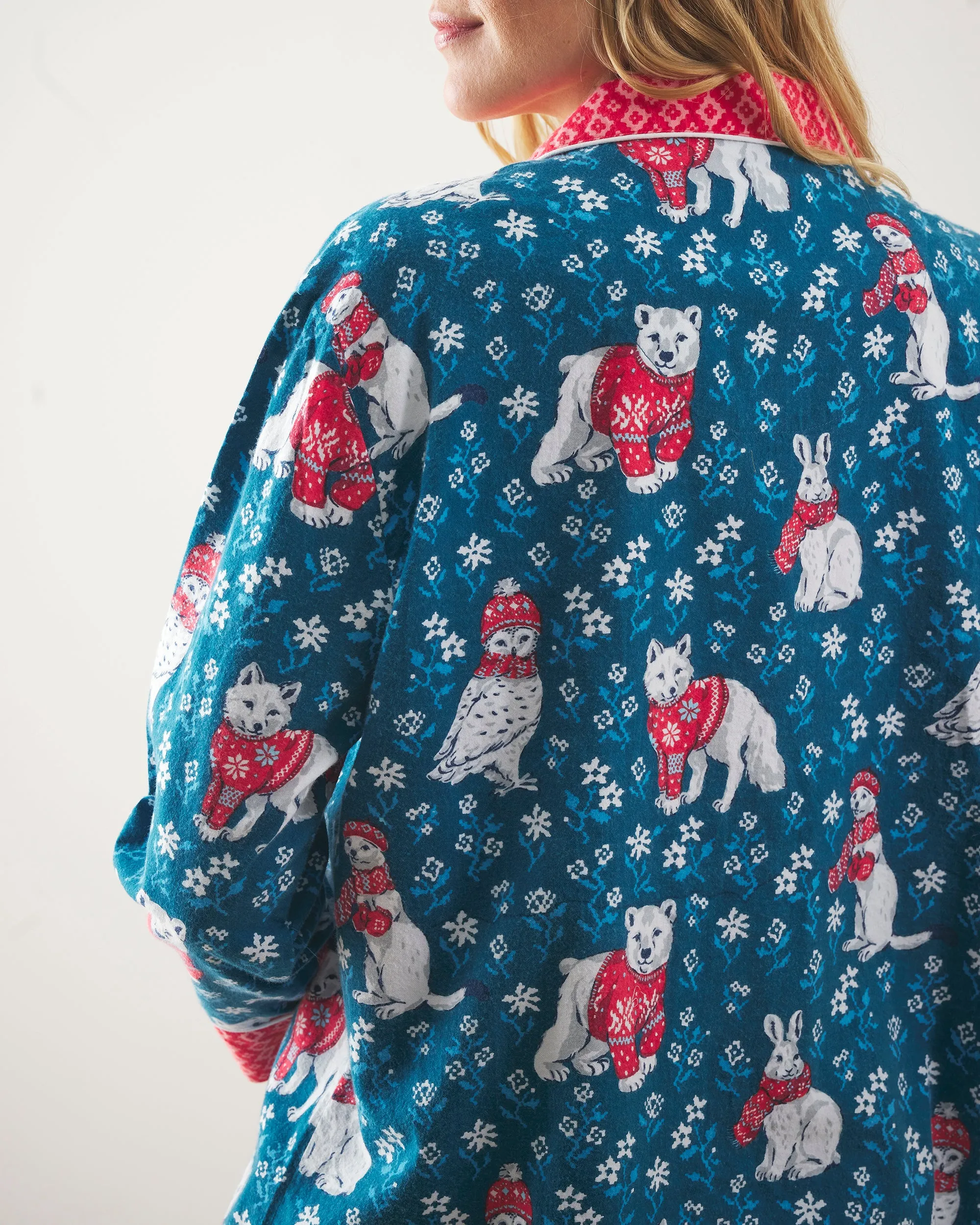 Bundled Up - Lightweight Flannel Long PJ Set - Navy