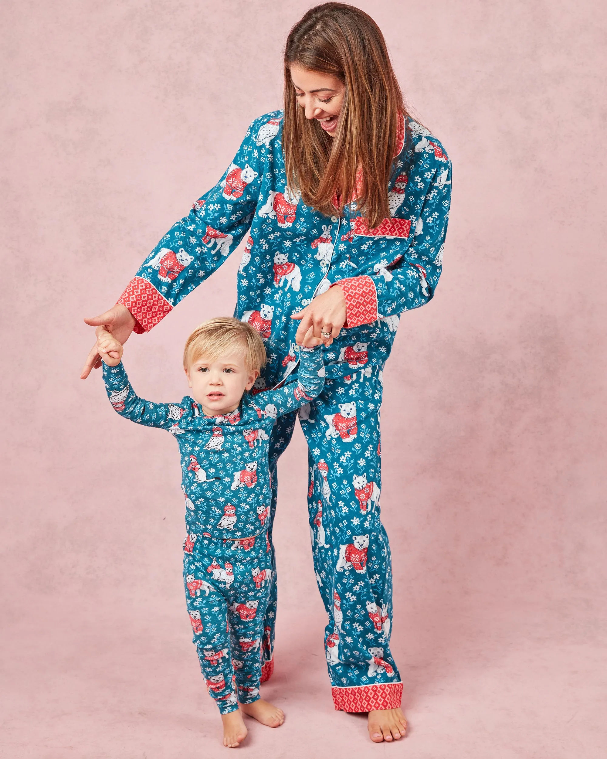 Bundled Up - Lightweight Flannel Long PJ Set - Navy