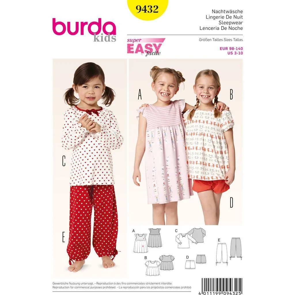 Burda Style B9432 Homewear Sewing Pattern