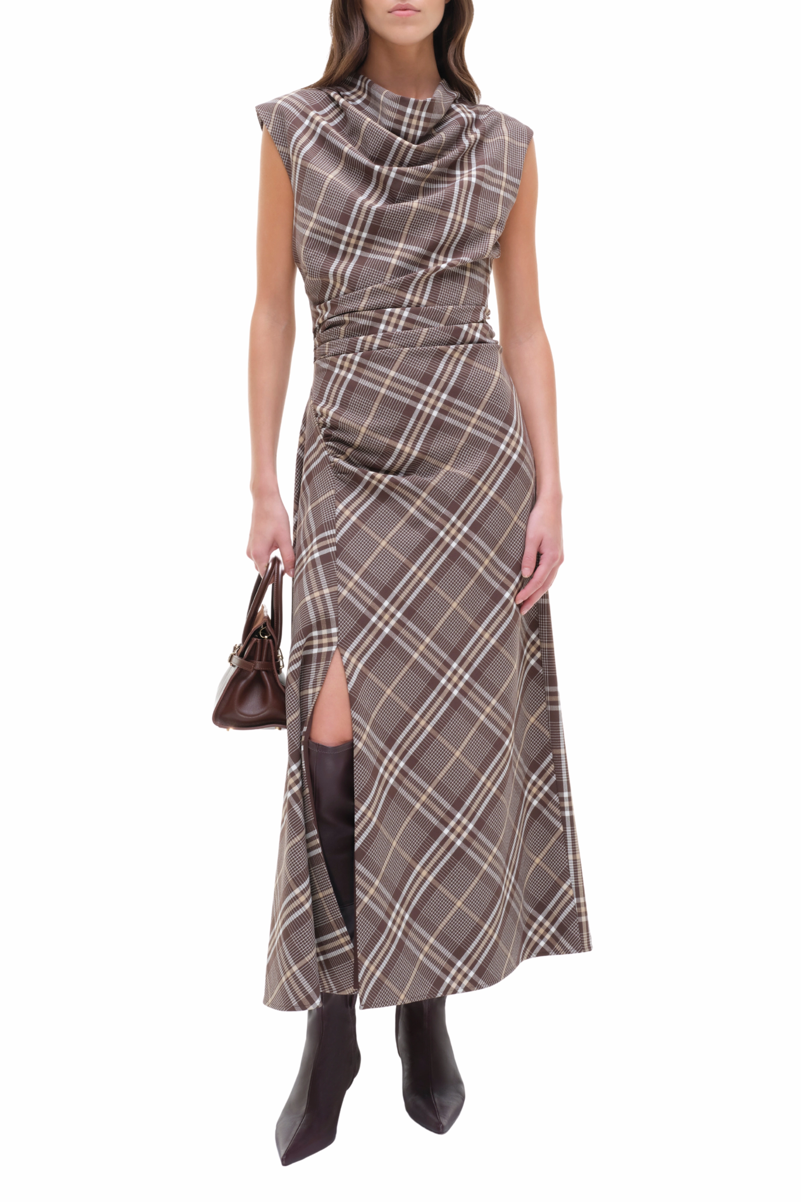 Burke Draped Midi Dress Fluid movement