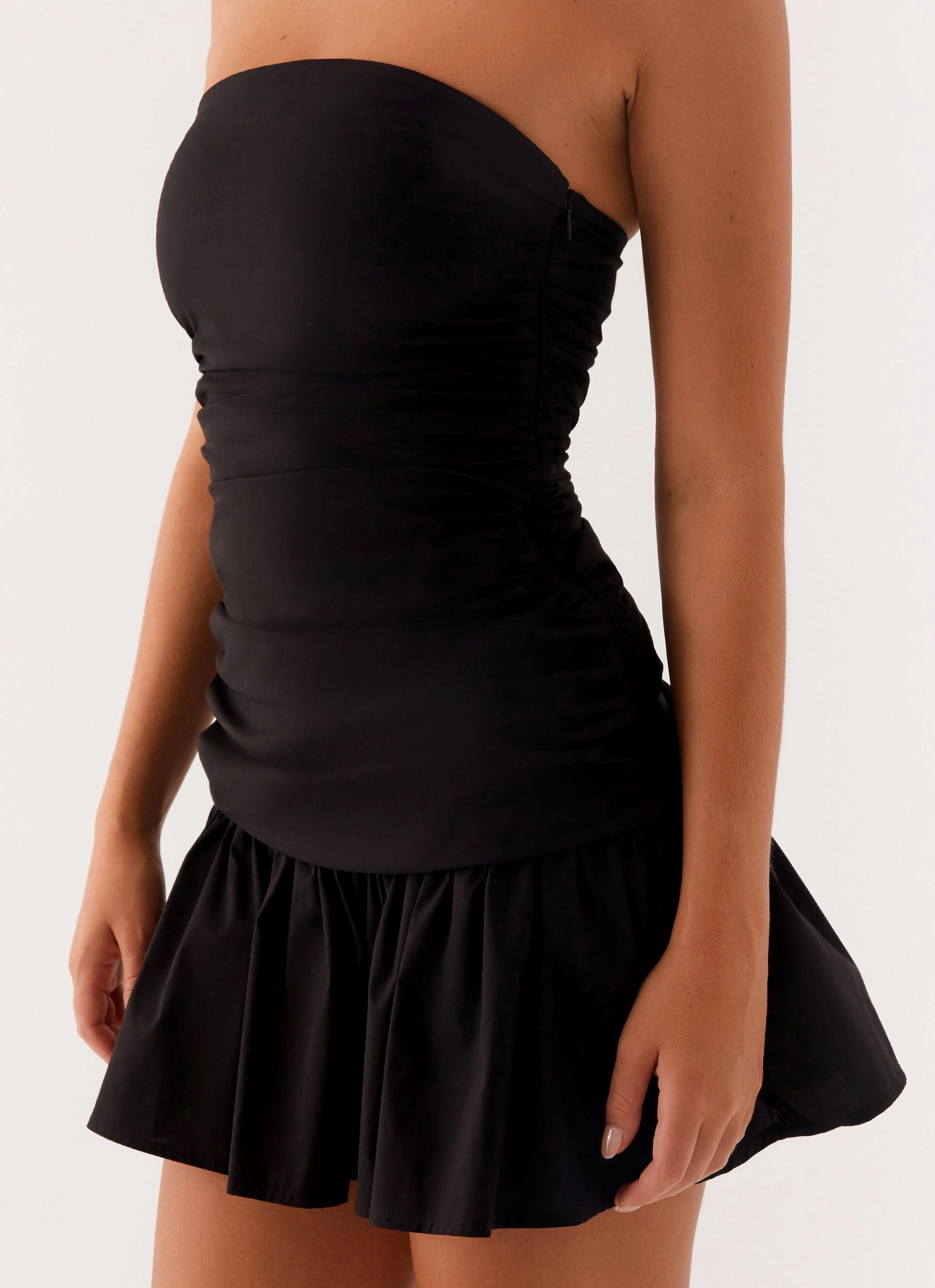 Flare Breeze Vibrant Movement Carmel Mini Dress - Black