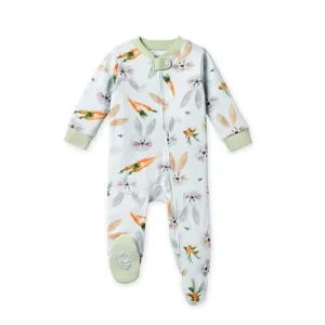 Burt's Bees Baby Girls Footed One-piece Pajamas, Sleep and Play Loose Fit, 100% Organic Cotton, Sizes NB to 6-9 Months