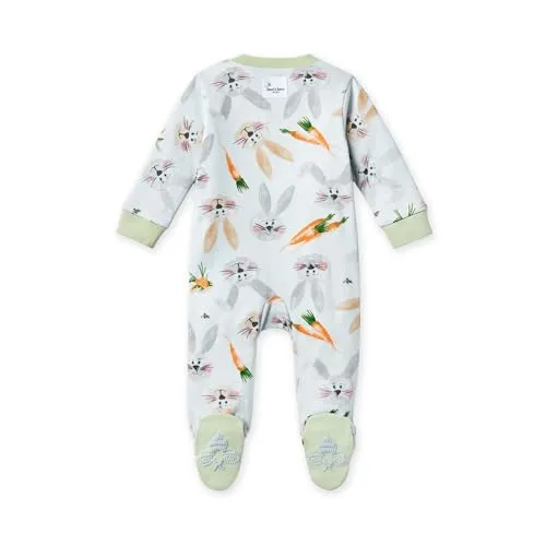 Burt's Bees Baby Girls Footed One-piece Pajamas, Sleep and Play Loose Fit, 100% Organic Cotton, Sizes NB to 6-9 Months
