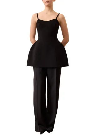 Bustier Double-Faced Top Flexible Ribbed Cuffs Weighted Hem Trim