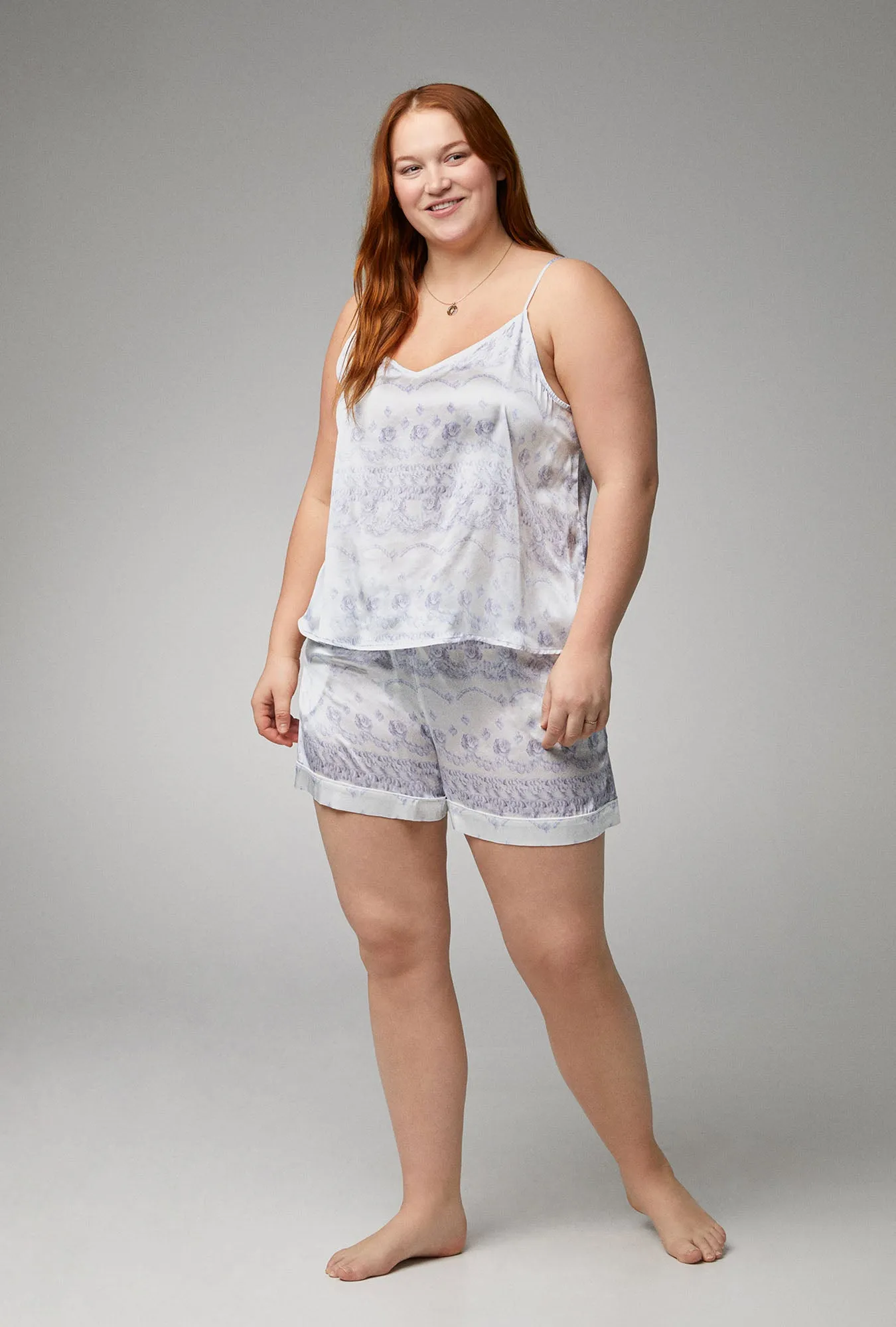 Buttercream Cami Woven Silk Satin Shorty PJ Set