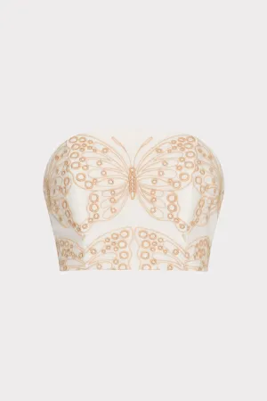 Butterfly Eyelet Strapless Crop Top AllSeason Wearability