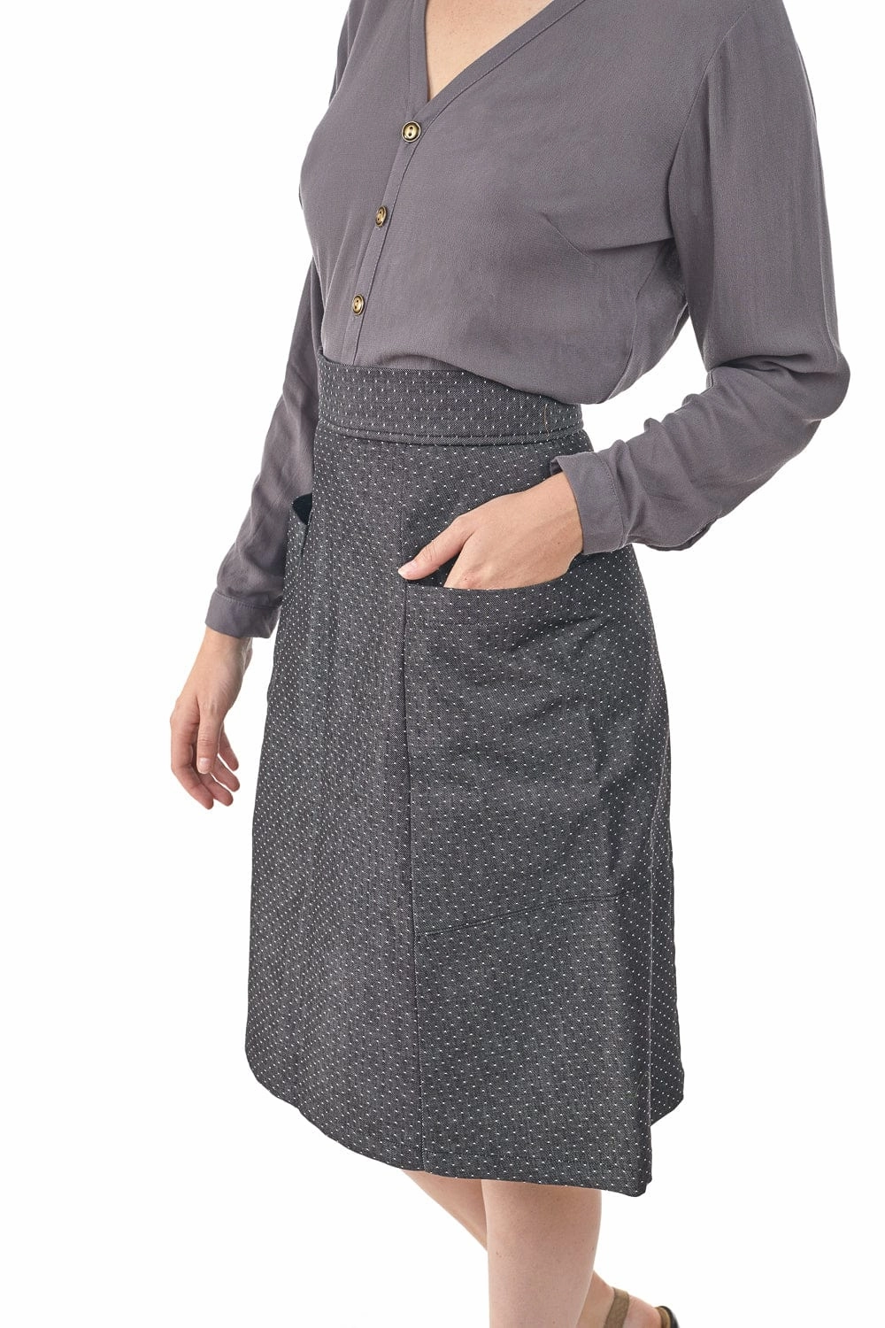 SnagFreeFabric No Ride Up Design Atheno Skirt in Smoky Dot
