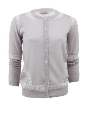 Button Lace Detail Cardigan