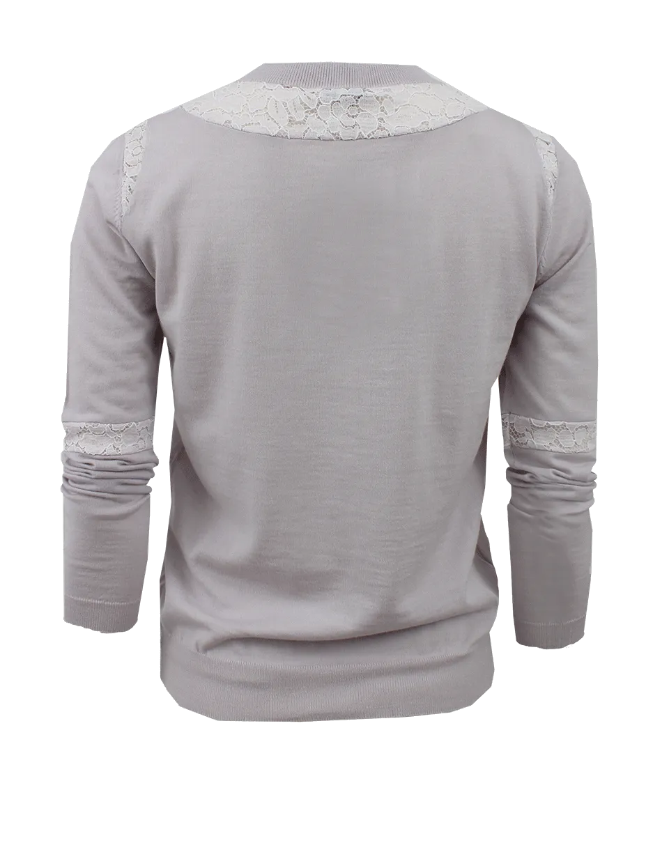 Button Lace Detail Cardigan