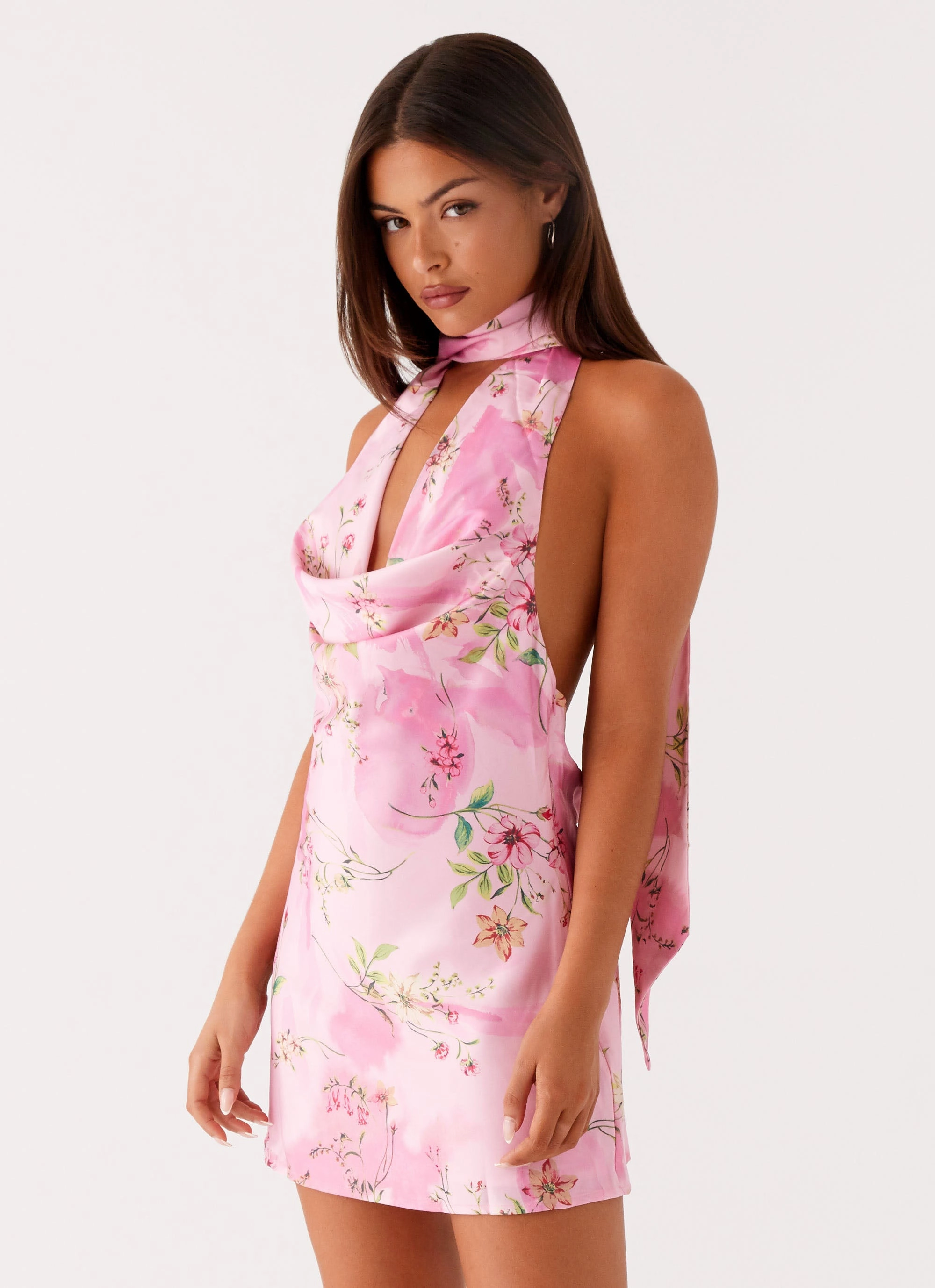 High Rise Heidi Mini Dress - Pink Floral