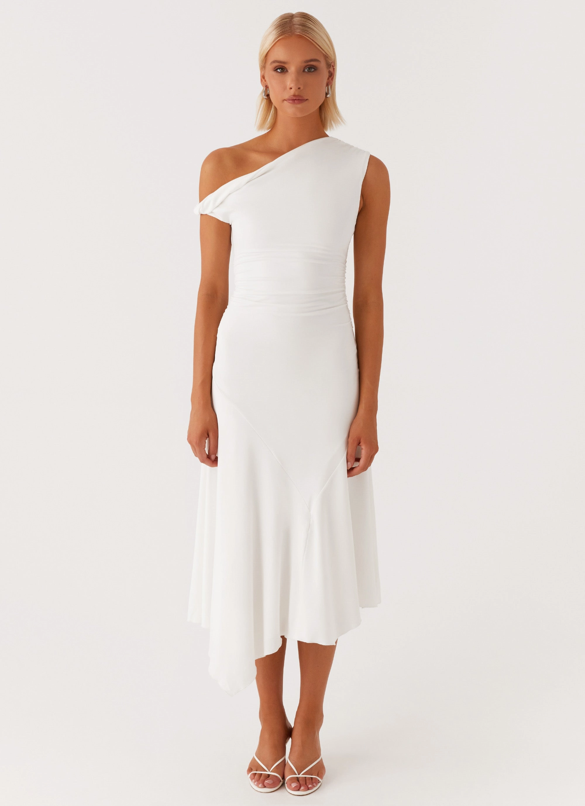 Byron Midi Dress - White Anti-Static-Finish
