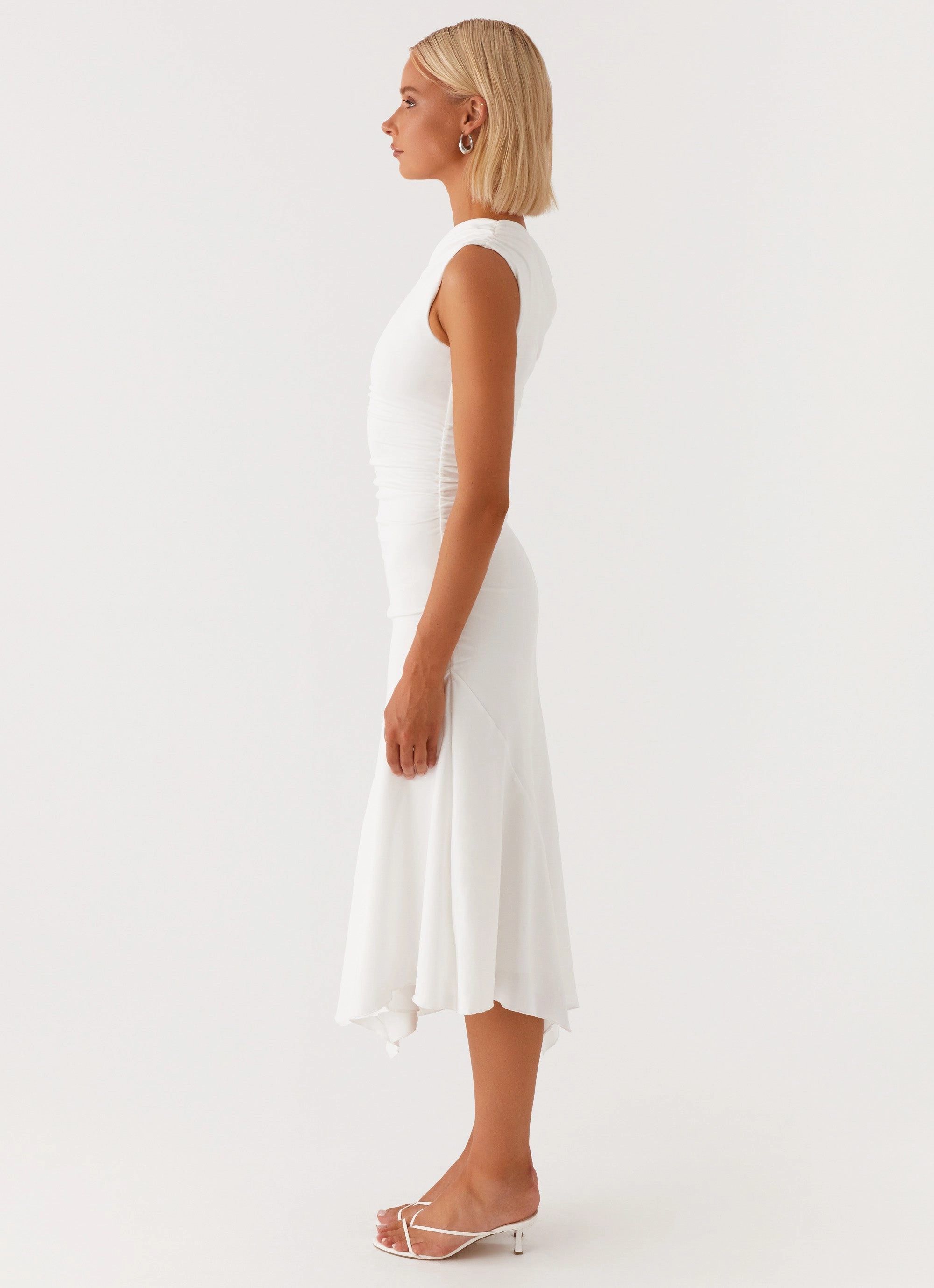 Byron Midi Dress - White Balanced Look Fresh Form