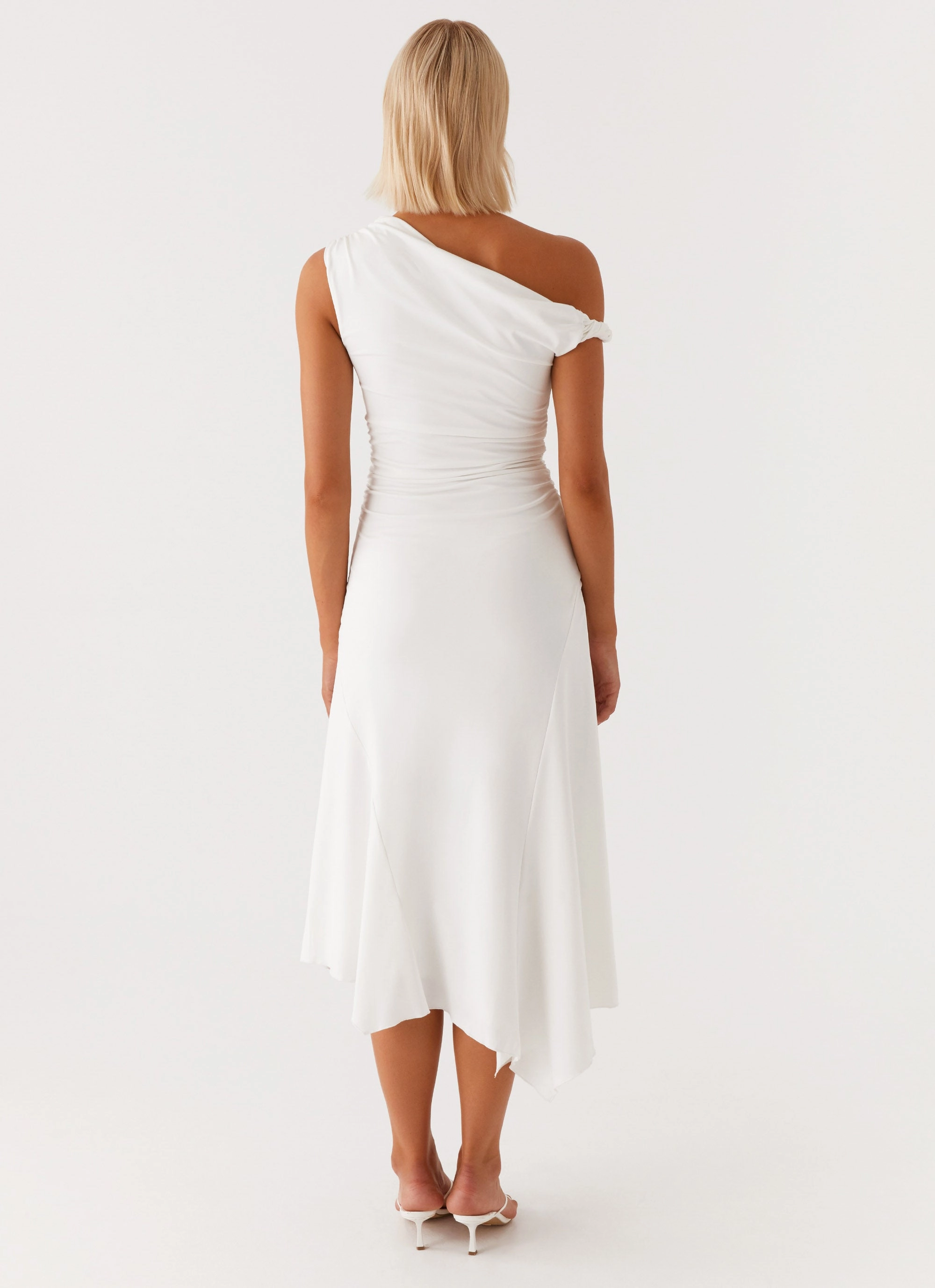 Byron Midi Dress - White Retro Mood