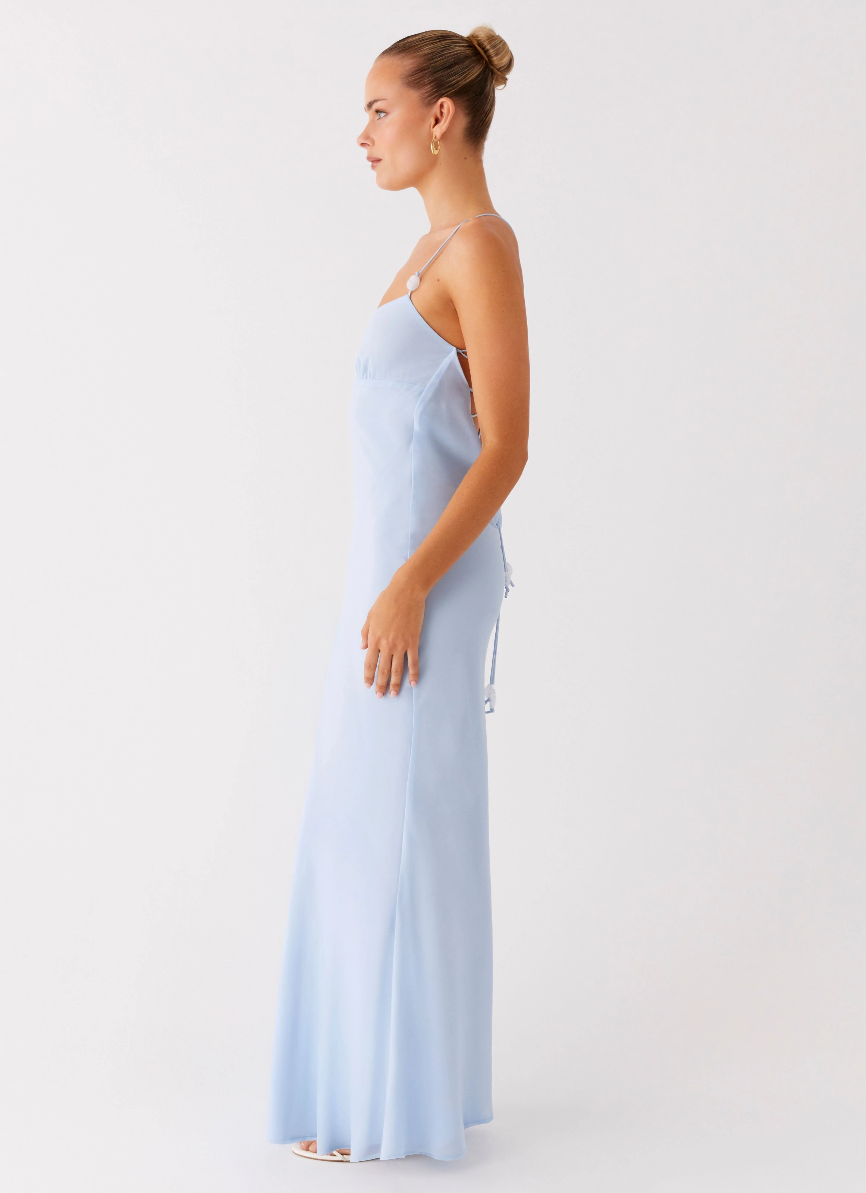 Fashion Mix Feminine Energy Cabello Maxi Dress - Pale Blue