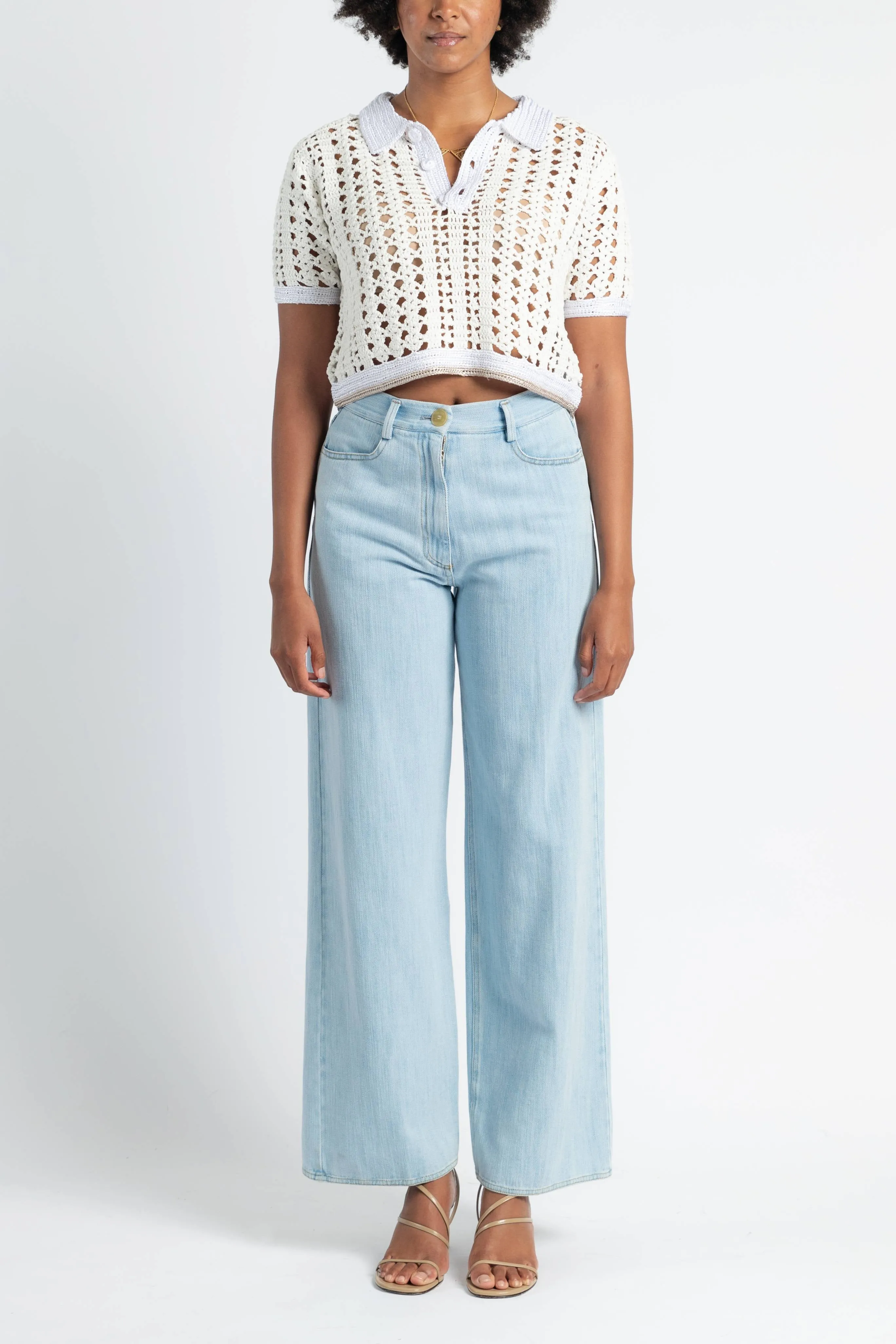 Cool Weather Convertible Collar Cabl?? Lux Handmade Crochet Cropped Polo