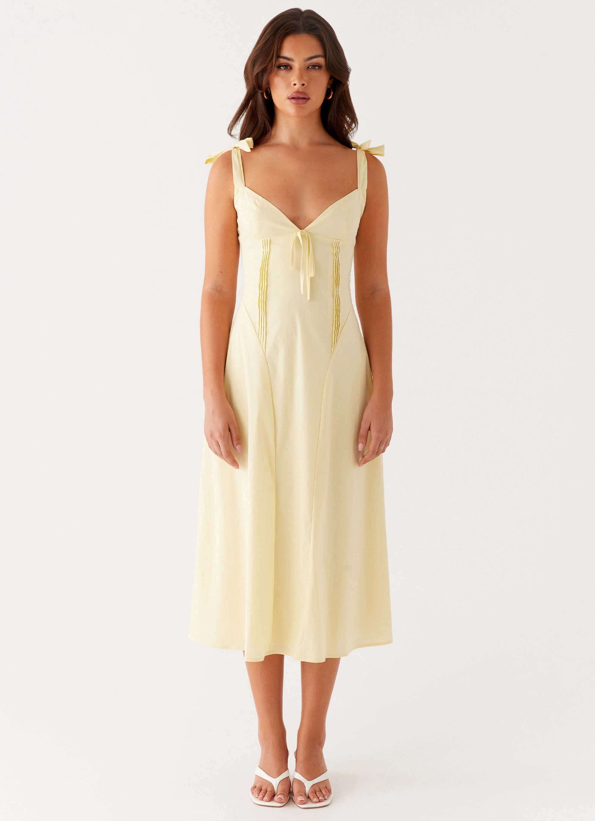 Adela Midi Dress - Yellow Coastal Soft Sharp Look