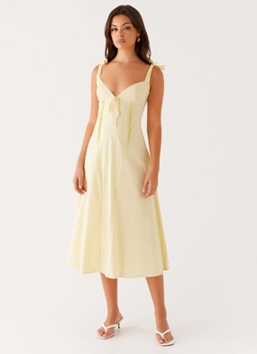 All Moments Travel Fit Adela Midi Dress - Yellow