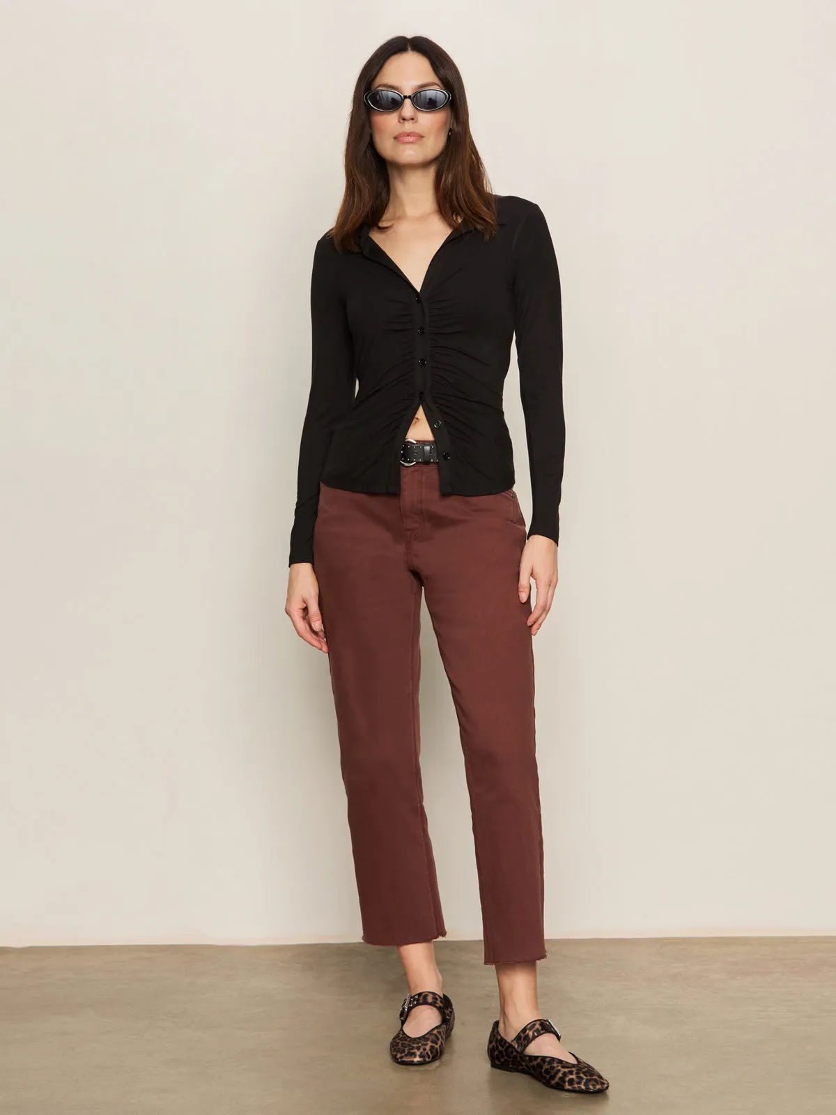 Reinforced Pockets Cadence 90's Straight Crop Jean Chicory