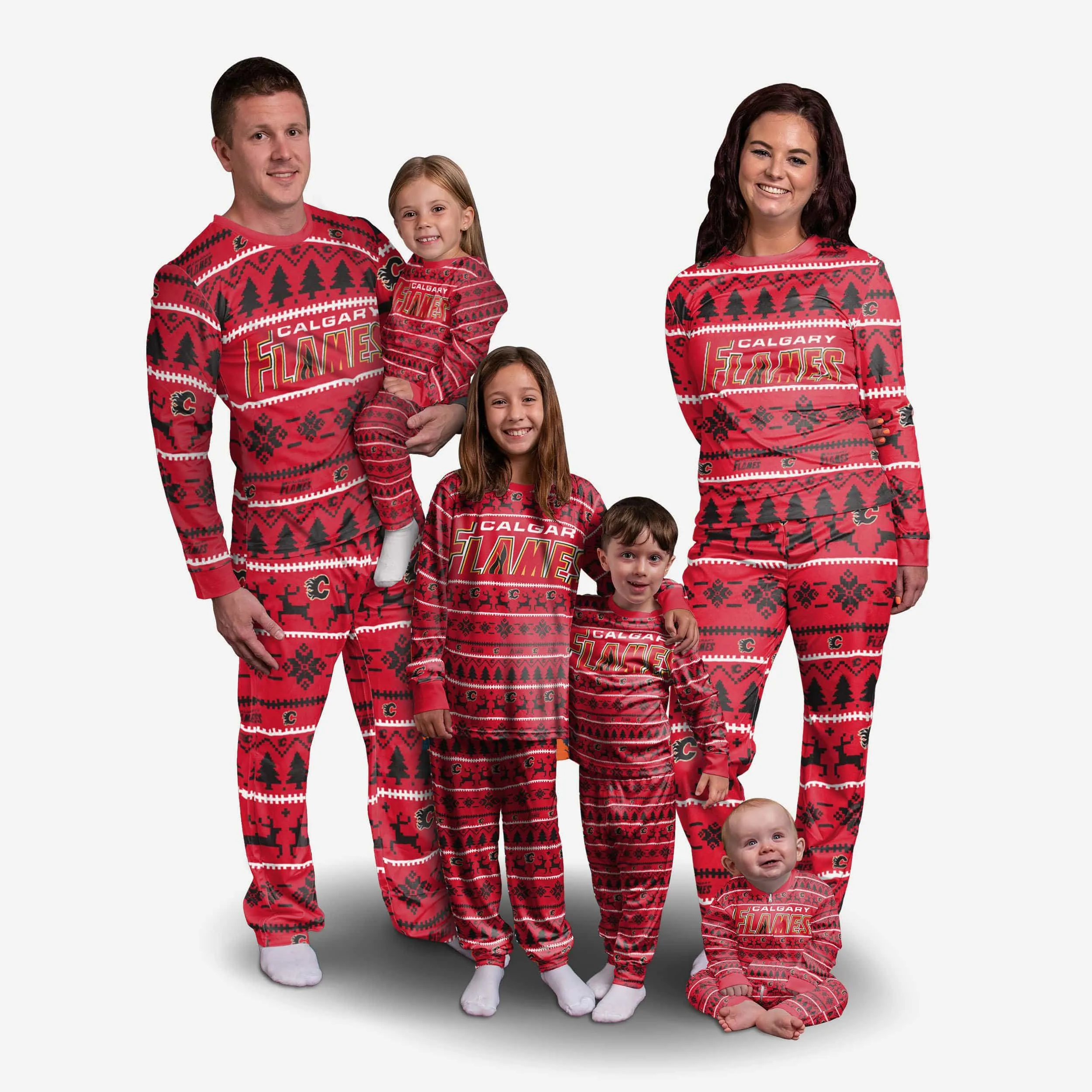 Calgary Flames Youth Family Holiday Pajamas