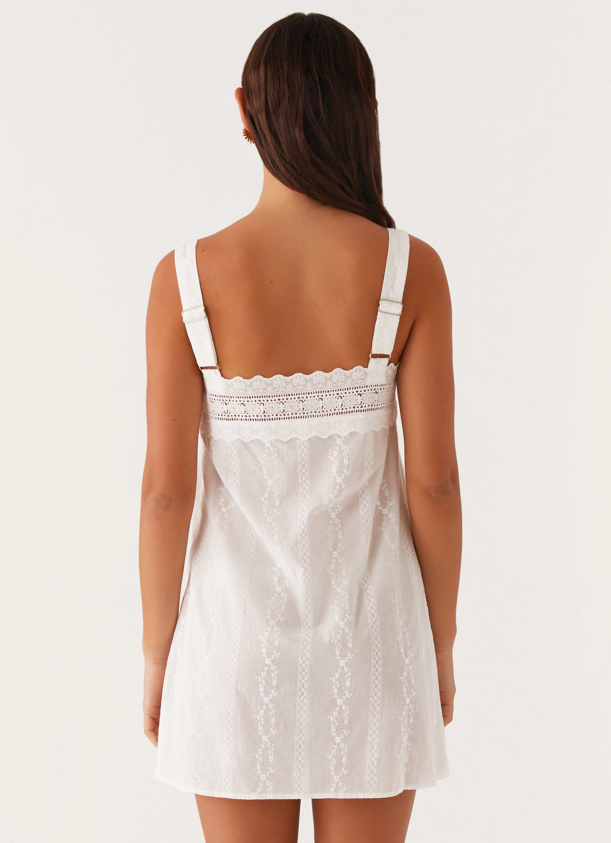 Relaxed Style Calla Broderie Mini Dress - White