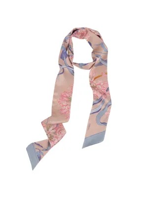 Chowxiaodou 16 Momme  Agapanthus Silk neck bow -Pink Ultra Basic Versatile Everyday Wear